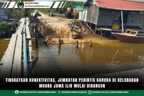 Tingkatkan Konektivitas, Jembatan Perintis Garuda di Kelurahan Muara Jawa Ilir Mulai Dibangun