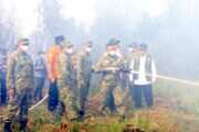 Komandan Lanud Sjamsudin Noor Pimpin Langsung Pemadaman Kebakaran Hutan dan Lahan di Kalimantan Selatan