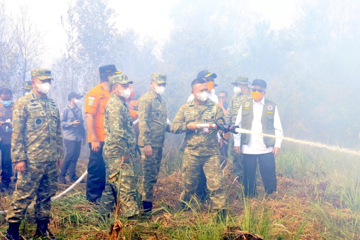 Komandan Lanud Sjamsudin Noor Pimpin Langsung Pemadaman Kebakaran Hutan dan Lahan di Kalimantan Selatan