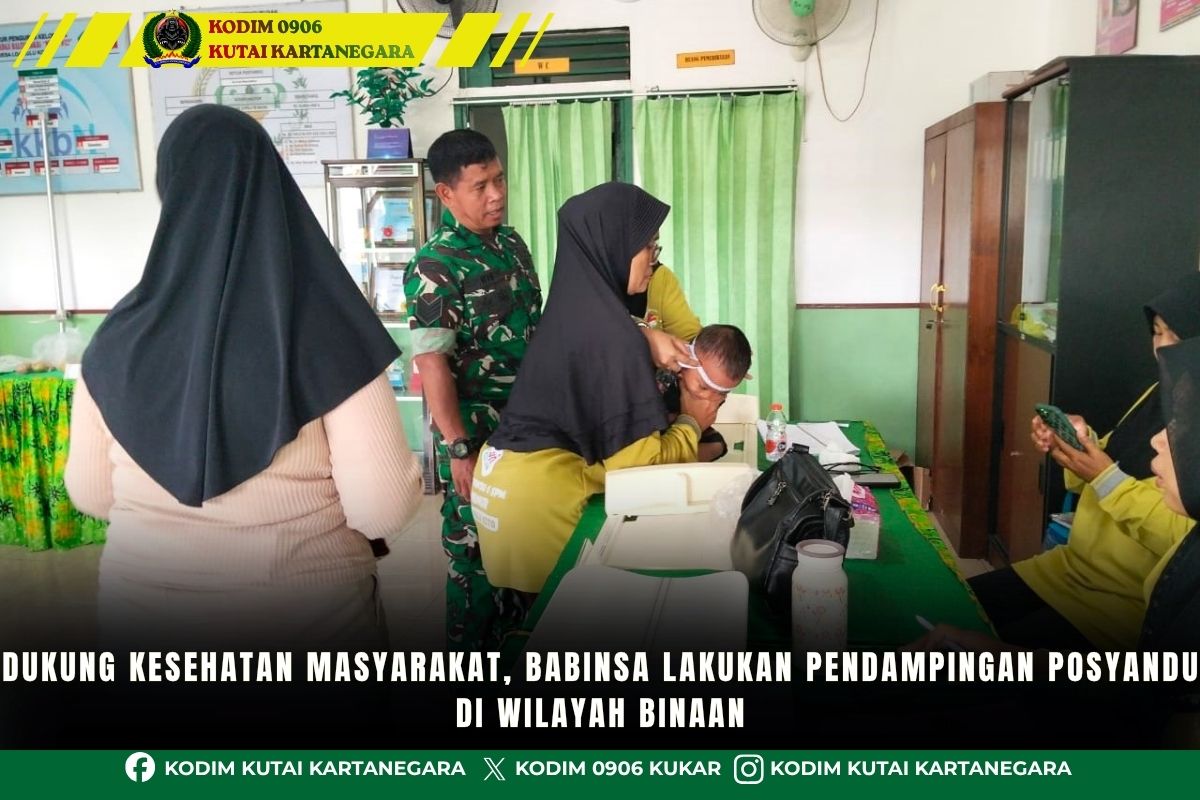 Dukung Kesehatan Masyarakat, Babinsa Lakukan Pendampingan Posyandu Di Wilayah Binaan