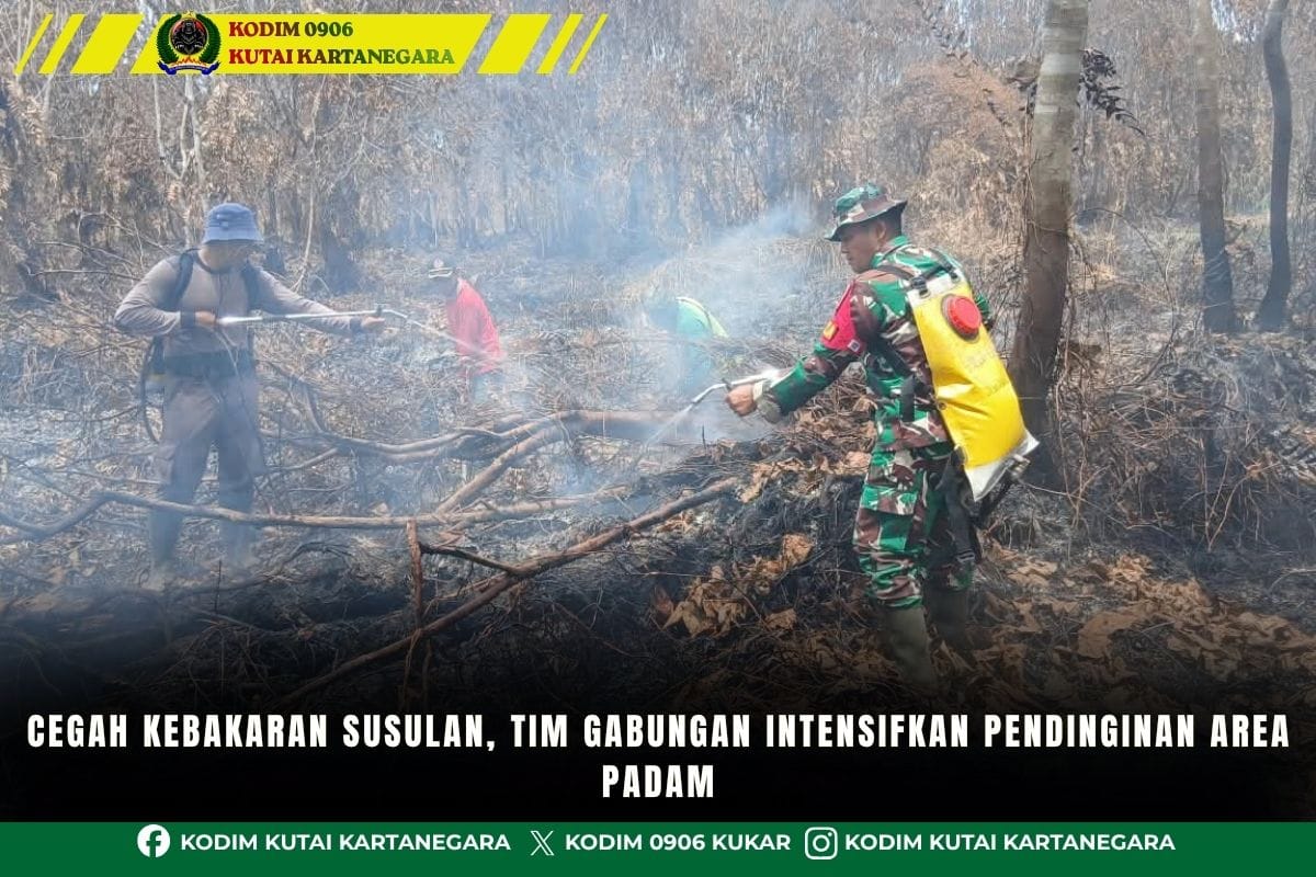 Cegah Kebakaran Susulan, Tim Gabungan Intensifkan Pendinginan Area Padam