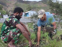 Sambut HUT Ke-81 TNI Tahun 2026, Kodim 1714/Puncak Jaya Bersama Rakyat Menanam Pohon Demi Masa Depan Baik