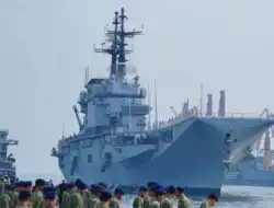 Wakil Panglima TNI Dampingi Menhan Sambut Kedatangan ITS Giuseppe Garibaldi