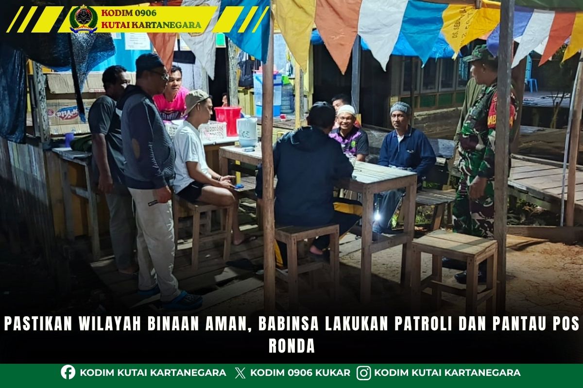 Pastikan Wilayah Binaan Aman, Babinsa Lakukan Patroli dan Pantau Pos Ronda Pastikan Wilayah Binaan Aman, Babinsa Lakukan Patroli dan Pantau Pos Ronda