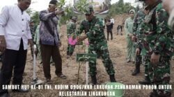 Sambut HUT ke-81 TNI, Kodim 0906/Kkr Lakukan Penanaman Pohon untuk Kelestarian Lingkungan