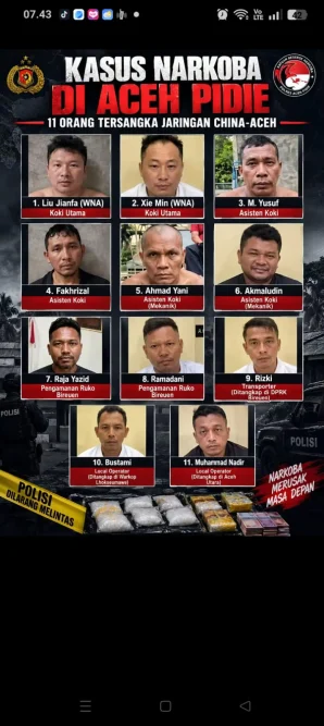 Dugaan Pabrik Sabu di Pidie Terbongkar, Polisi Buru Pengendali Jaringan Internasional