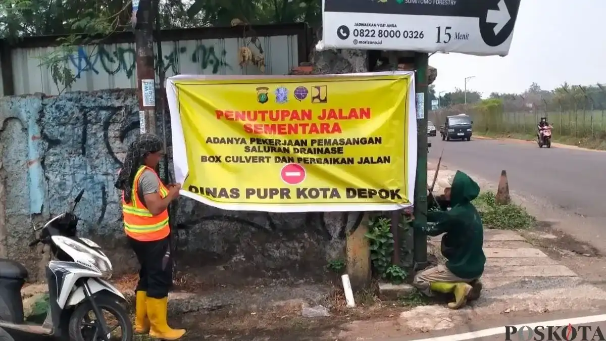 Pekerjaan Drainase Berlangsung hingga Akhir Desember, Pengendara Jalan Lereng Cinere Diminta Pilih Jalur Alternatif