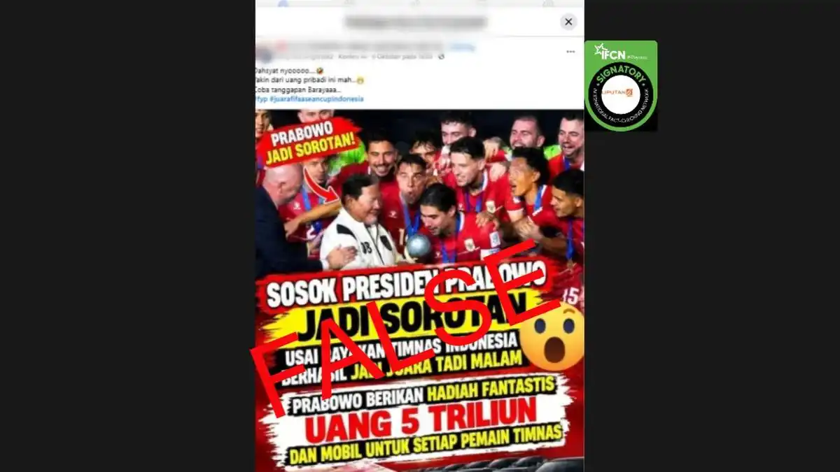 Klaim Hadiah Rp5 Triliun dan Mobil untuk Pemain Timnas Dipastikan Tidak Benar