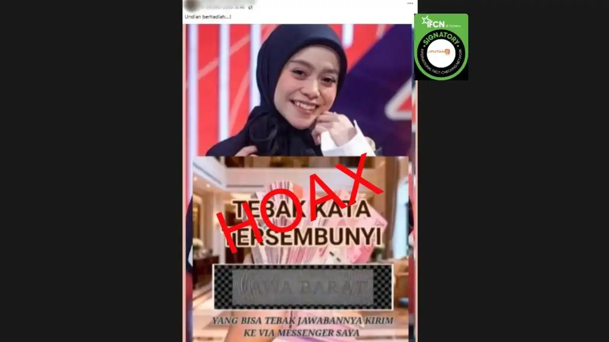 Klaim Giveaway Tebak Kata atas Nama Lesti Kejora Dinyatakan Hoaks