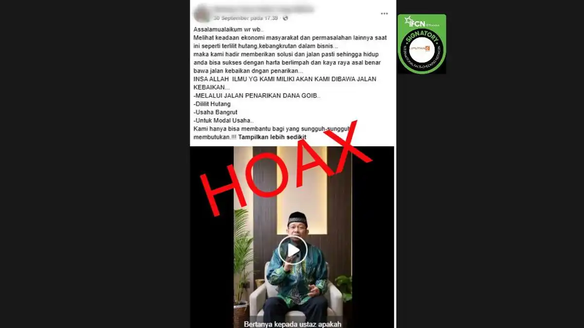 Video Bantuan Modal yang Mengatasnamakan Ustaz Wijayanto Terbukti Hoaks